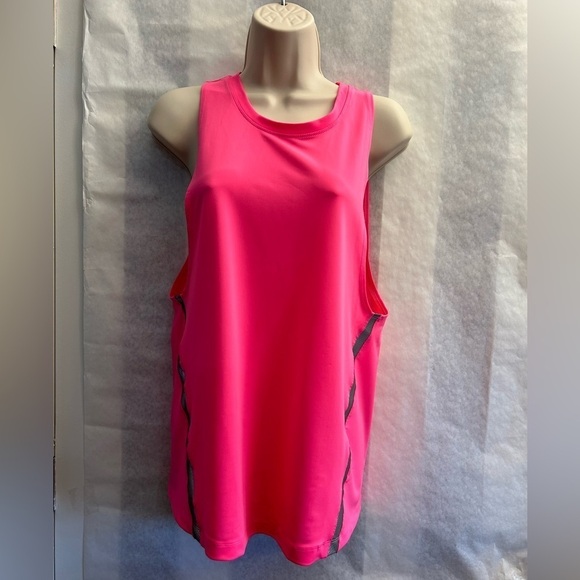 Jessica Simpson The warm up tank top pink with metallic stripes Sz-M. X7 - Picture 2 of 11